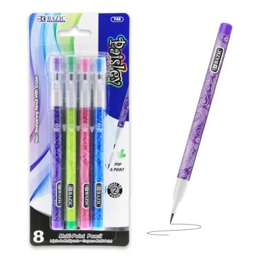 Imagem de Lapiseira Bazic multipontos com borracha sem látex, lápis multipontos, escrita suave para esboços e esboços (pacote com 8), 1 unidade