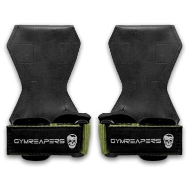 Imagem de (Small, Ranger Green) - Gymreapers Weight Lifting Grips (Pair) for Heavy Powerlifting, Deadlifts, Rows, Pull Ups, with Neoprene Padded Wrist Wraps Support and Strong Rubber Gloves or Straps for Bodybuilding 100%