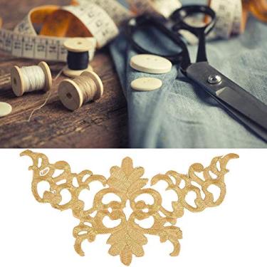 Imagem de 4 peças de adesivos bordados de tecido de costura DIY aplique de artesanato decoração acessórios de roupas (torre dourada)