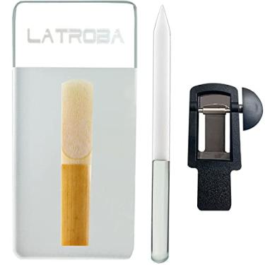 Imagem de Kit de resurfacer e aparador de palhetas de saxofone – Cortador profissional de palheta de vidro com bastão de aço inoxidável | Ferramenta de reparo de precisão para palhetas de clarinete e saxofone |