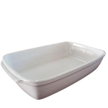 Imagem de Etilux Travessa e Assadeira Refratária de Cerâmica, 38,5x23x8cm, 3,5L, Branca (Branca)
