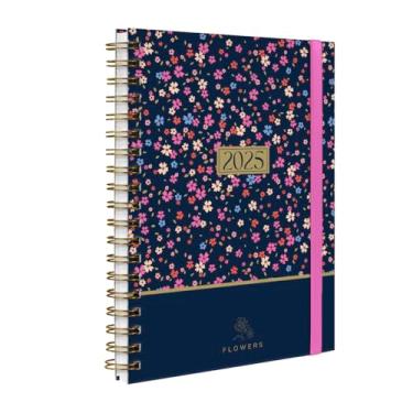 Imagem de Agenda Planner Semanal 2025 Plus Flower Field Azul Marinho