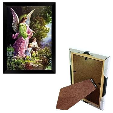 Imagem de Porta Retrato Religioso Anjo da Guarda (Preto)