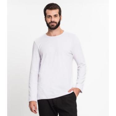 Imagem de Camiseta Manga Longa Masculina Gola Redonda Kohmar Branco