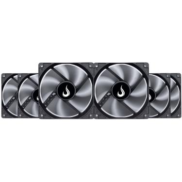 Imagem de Kit 6 Cooler Fan Rise Mode 120mm 12v Preto - RM-BK-01-FB