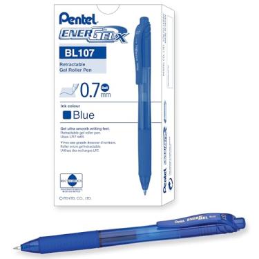 Imagem de Pentel Caneta Gel Energel X 0.7mm Azul Retratil Caixa Com 12 Unidades BL107-CN