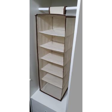 Imagem de Organizador Cabideiro Vertical Com Divisórias Closet Guarda-Roupas