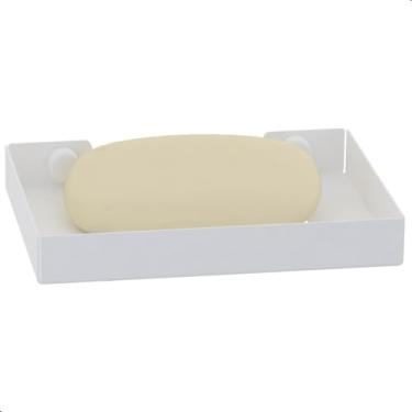 Imagem de Fassin Shop, Porta Sabonete Parede Banheiro Saboneteira Branco Inox F.MAX