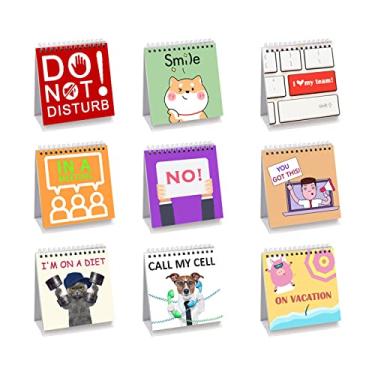 Imagem de Placa de mesa de escritório, placas de mesa engraçadas, 30 diferentes mensagens divertidas e flip-over para presente de escritório, acessórios de mesa de escritório, um presente para colegas, dia das