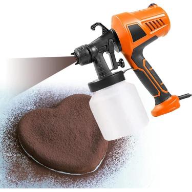 Imagem de Pistola pulverizadora de chocolate para decoração de bolos - Kit pulverizador de tinta elétrica com 3 padrões para decoração de chocolate, panificação ou projetos de móveis/cercas - Máquina