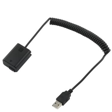 Imagem de Bateria falsa de fonte de alimentação para câmeras, NP-FW50 Conversor AC acoplador carregador kit para Sony A7 A7R2 A6500 A6400 Power Bank, com cabo USB