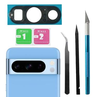 Imagem de Para lente de vidro traseira Pixel 8 Pro, peça de reposição compatível com Google Pixel8Pro vidro de câmera traseira com adesivo pré-instalado e kits de ferramentas de reparo