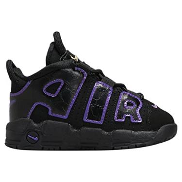 Imagem de Tênis infantil Nike Air More Uptempo – Fantasma, branco, areia, minério de ferro leve, Preto/branco/ouro metálico., 22 BR