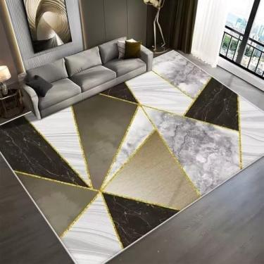Imagem de Tapetes nórdicos de luxo para sala de estar, decoração geométrica, tapete de chão, sofá, área, decoração de quartos, carpete macio, flanela 4.200 x 250 cm 78,7 x 98 pol.