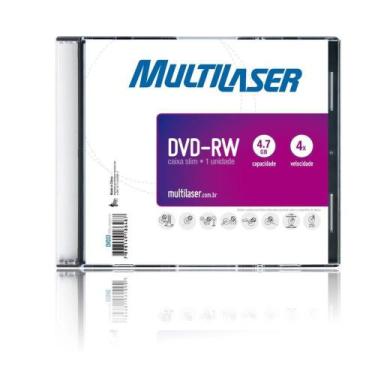 Imagem de DVD-RW 4.7GB - 4X - Regravável - Caixa Slim - DV033 - Multilaser