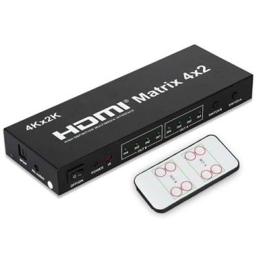 Imagem de Matrix Hdmi 4X2 Switch Splitter 1080P 4K 3D Com Controle - Lotus, Bivo