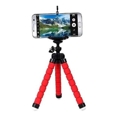 Imagem de Mini Tripé Flexível Suporte Para Celular E Câmera - Vermelho - Selfie 