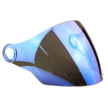 Imagem de Viseira Antirrisco Capacete New Liberty 3 Aberto - POLIVISOR, Azul iri
