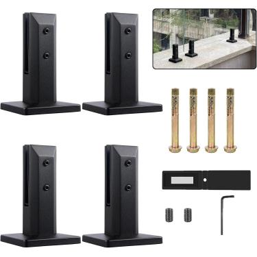 Imagem de Torneira de cerca de piscina de vidro SS2205 de grau marinho, torneira de corrimão de vidro Espessura de vidro 3/10" a 1/2" Suporte de braçadeira de corrimão para varanda de convés Balaustra