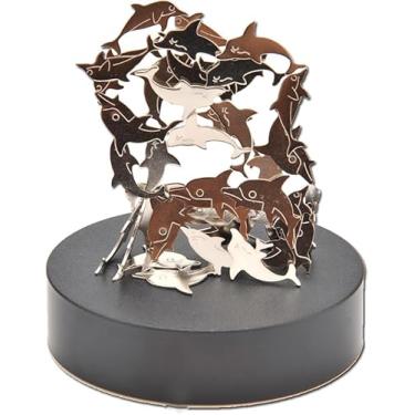 Imagem de PowerTRC Magnetic Desktop Sculpture (Dolphins) | Mini Magnetic Art Decoration for Desktop | Fun Stress Relief Office Gift