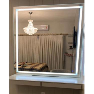 Imagem de Espelho Banheiro Camarim 50x50 iluminado Led - Top Vidros, Cor da Luz 