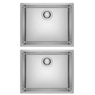 Imagem de Kit franke 2 cubas linea de embutir em aço inox 50x40cm