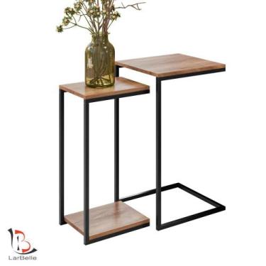 Imagem de Kit 2 Mesa Auxiliar De Canto Para Sofá Estilo Industrial Celeste - Lar