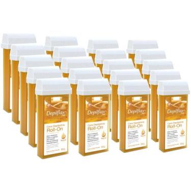 Imagem de 20UN Cera Refil Roll On Depilação Depilflax Natural 100G