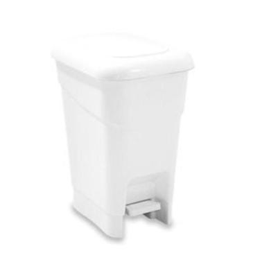 Imagem de Lixeira Com Pedal Branca 12 Litros - Plasnew