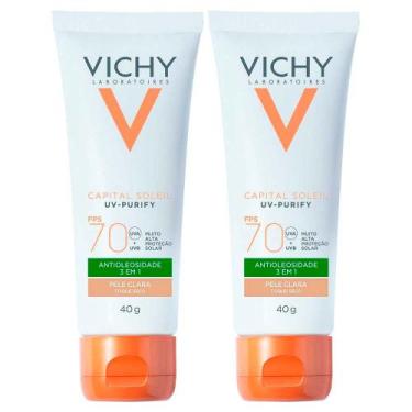 Imagem de Vichy Idéal Soleil Purify Kit com 2 Unidades  Protetor Solar Facial co