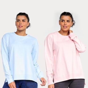 Imagem de Kit Blusa Moletom Gonew Oversized Feminino - 2 Peças, Rosa claro, G