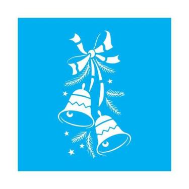 Imagem de Stencil Tamako Sinos Natal - 30X30Cm - Ref D244