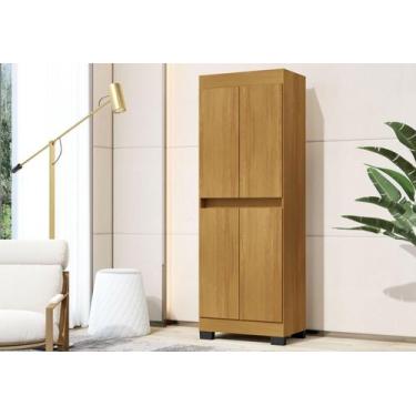 Imagem de Armário Multiuso Escritório Quarto 4 Portas Toquio Carvalho - Rede Móv