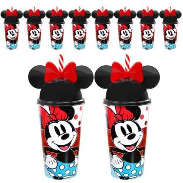 Imagem de Kit 5 Copo Minnie Vermelha Decoração Festa Infantil e Sacola Surpresa 
