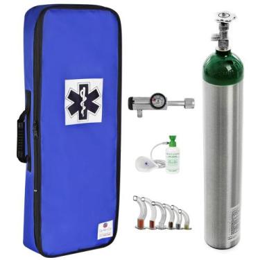 Imagem de Kit Oxigênio 5L Alumínio com Bolsa Royal Sem Carga Válvula Click - Cor