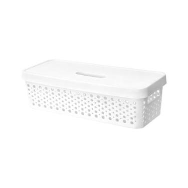 Imagem de Cestos Organizador c/ Tampa Trama Rattan 3,6L Usual Utilid - Usual Uti