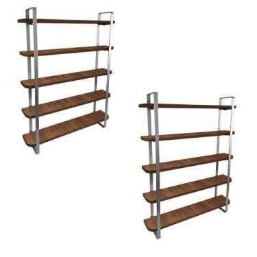 Imagem de kit com 02 Nicho Expositor Arusi 100 Esmaltes 5 Prateleiras - Loja da 