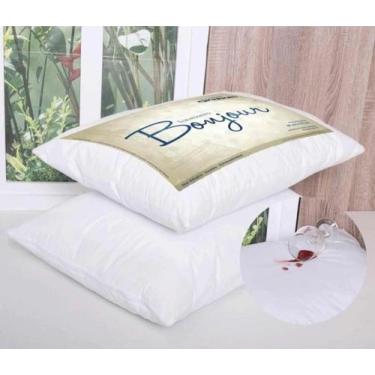 Imagem de Kit c/ 2 Travesseiros Bonjour Ortobom + Fronhas Impermeaveis - Doce La