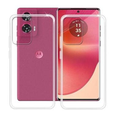 Imagem de YQINHHME Capa de celular para Motorola Edge 50 Fusion (6,7 polegadas), 2 unidades, capa de silicone ultrafina, [antiamarelamento X à prova de choque] Capa transparente de TPU macio para Motorola Edge