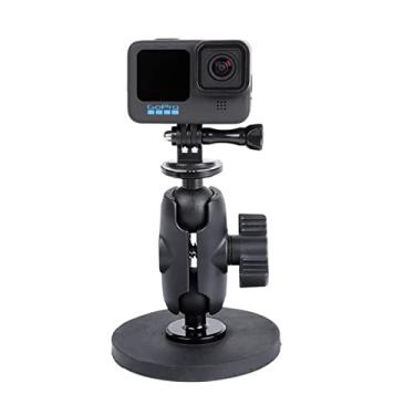 Imagem de PellKing Suporte magnético para câmera veicular para Insta360 Go 3, X3/X2, GoPro10/9/8/7/6/5, cabeça esférica de rotação de 360 graus, suporte magnético poderoso para câmera com suporte universal para