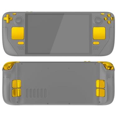 Imagem de eXtremeRate Replacement Full Set Buttons for Steam Deck OLED, Chrome Gold DIY Custom ABXY D-pad Trackpad Bumpers Triggers Buttons with Tools for Steam Deck OLED Console - No Console