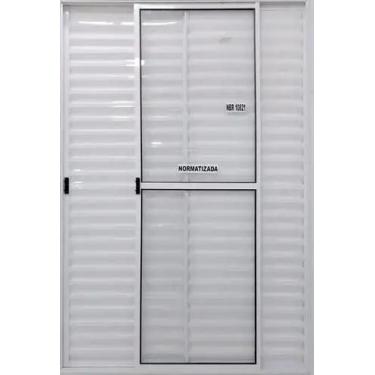 Imagem de Porta Balcão 3 Folhas 210x120 Branco C/Trinco - Jr esquadrias preço ju