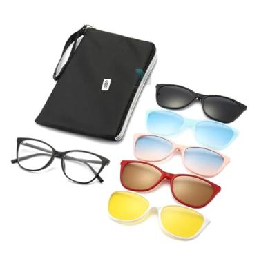 Imagem de Armação De Óculos Solar Gatinho Clip On 6 Em 1