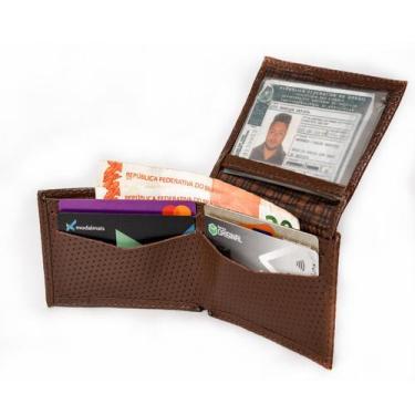 Imagem de Carteira Masculina Costura Reforçada Slot Cédula Minimalista - Okezzi,