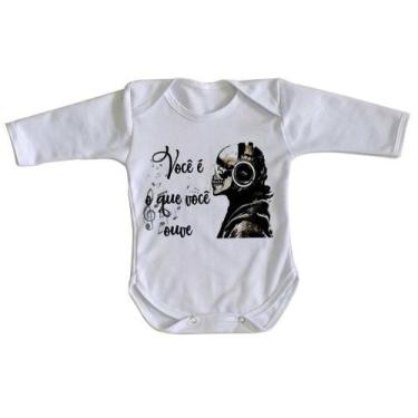 Imagem de body nenê criança roupa bebê manga longa Você é o que ouve - Empório D