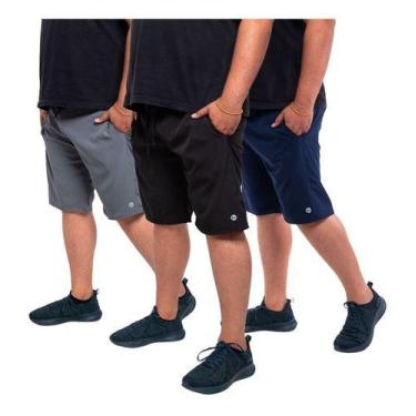 Imagem de Kit 3 Short Bermuda Masculina Plus Size Tactel Com Elastano 118 - KS, 