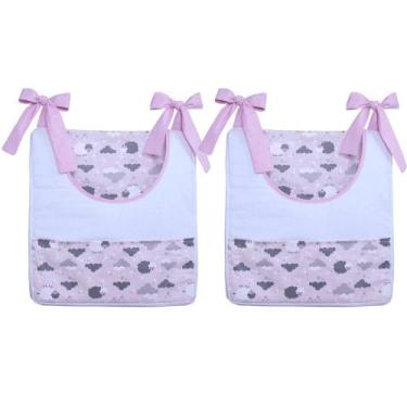 Imagem de Porta Fraldas Varão Ovelhinha Rosa 2 Peças - Giz de Cor