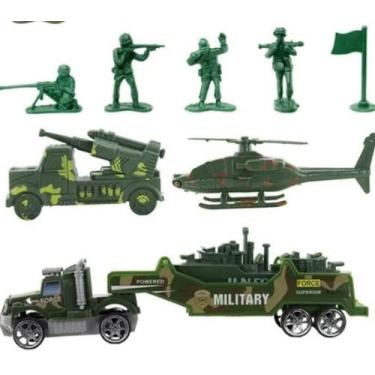 Imagem de Soldadinhos plásticos e veículos de guerra miniaturas - JRTOYS