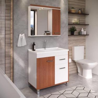 Imagem de Conjunto de Banheiro New Glass 0,80cm br/cinamomo - Berton