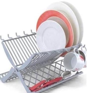 Imagem de Escorredor De Pratos Copos Talheres Dobrável 2 Andares - Dr. Útil, Bra
